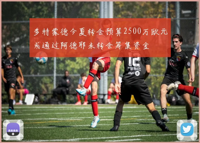 多特蒙德今夏转会预算2500万欧元或通过阿德耶米转会筹集资金